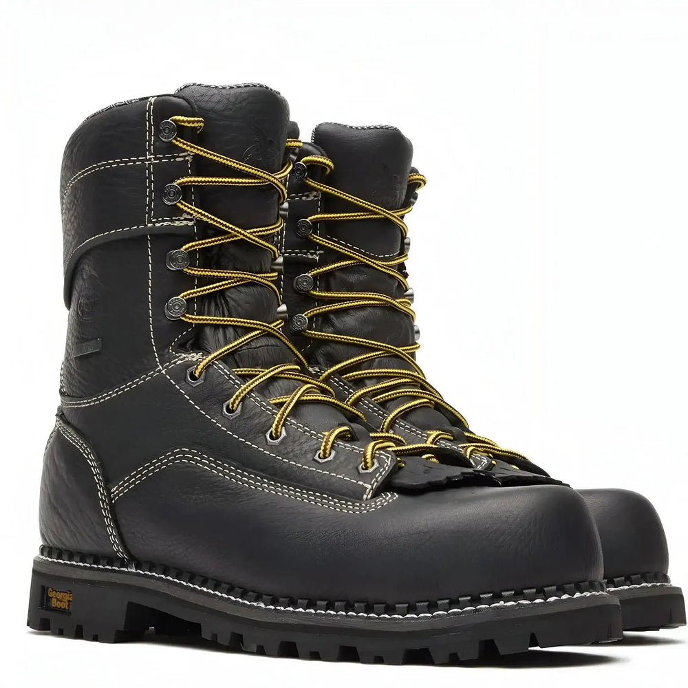 Georgia Boot AMP LT Logger Composite Toe Waterproof Work Boot Black Medial