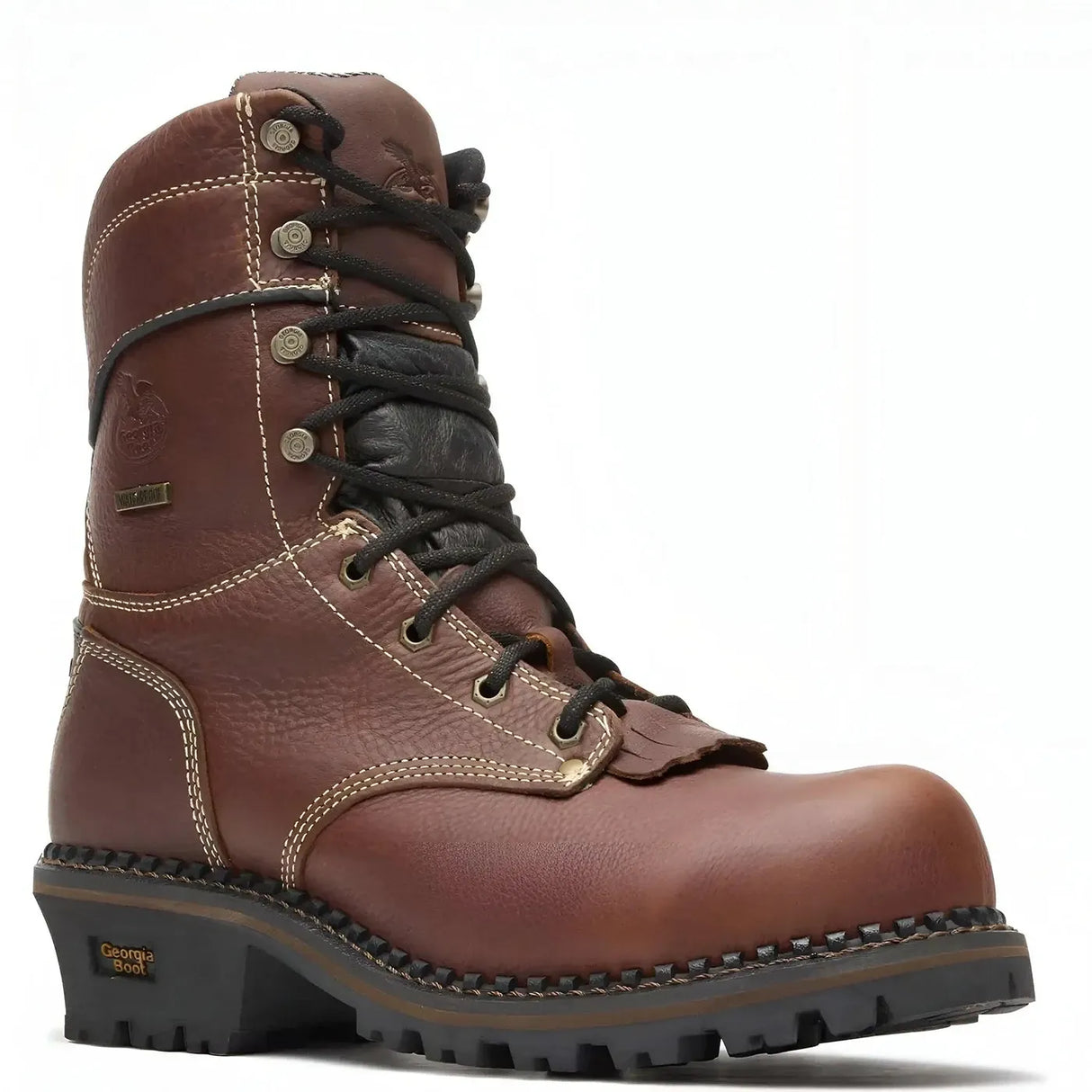 Georgia Boot AMP LT Logger Composite Toe Waterproof Work Boot Brown Inner