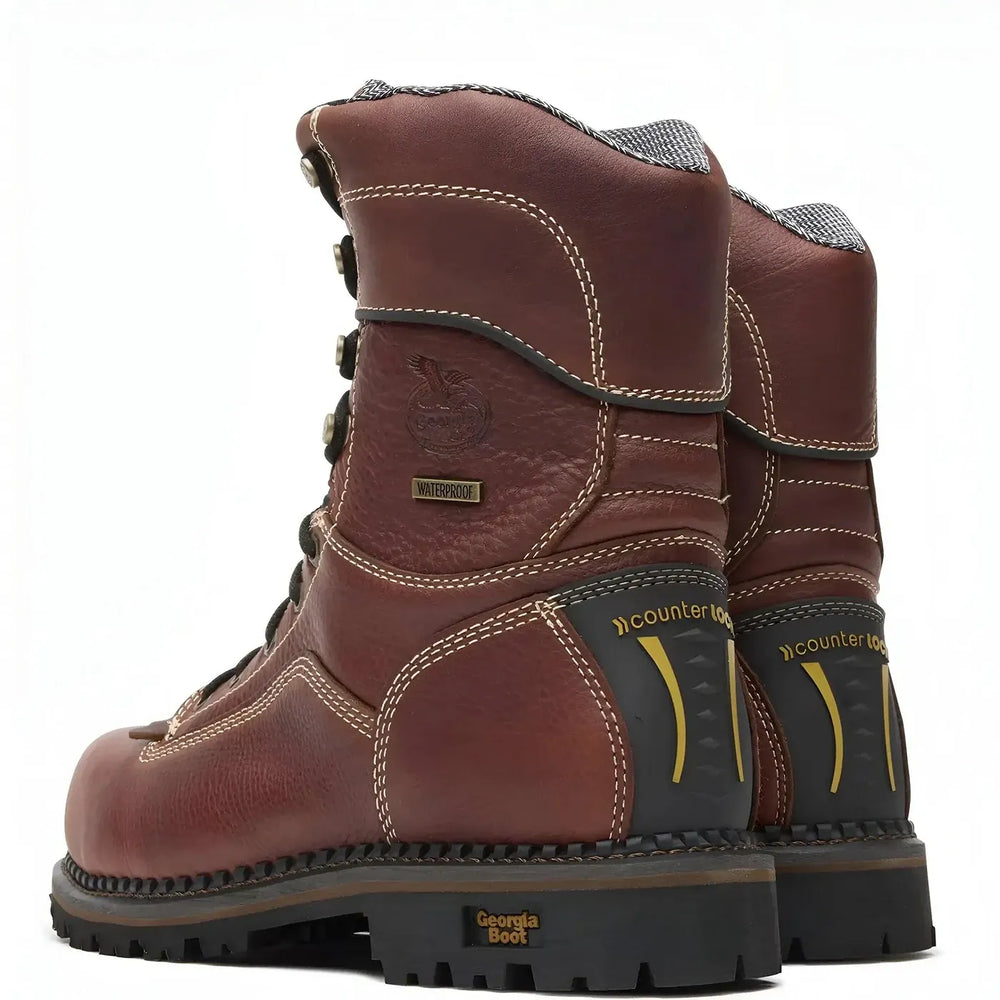 Georgia Boot AMP LT Logger Composite Toe Low Heel Waterproof Work Boot Heel