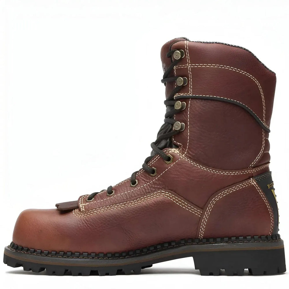 Georgia Boot AMP LT Logger Composite Toe Low Heel Waterproof Work Boot Side