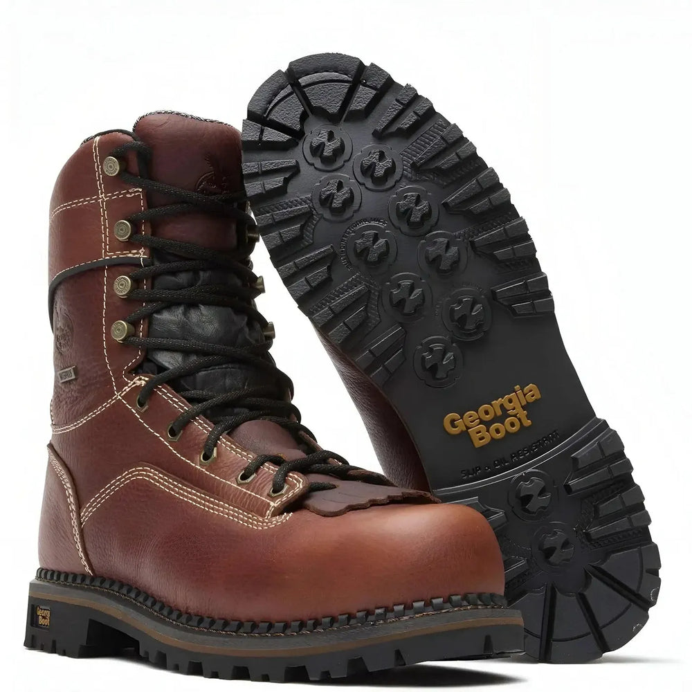 Georgia Boot AMP LT Logger Composite Toe Low Heel Waterproof Work Boot Sole