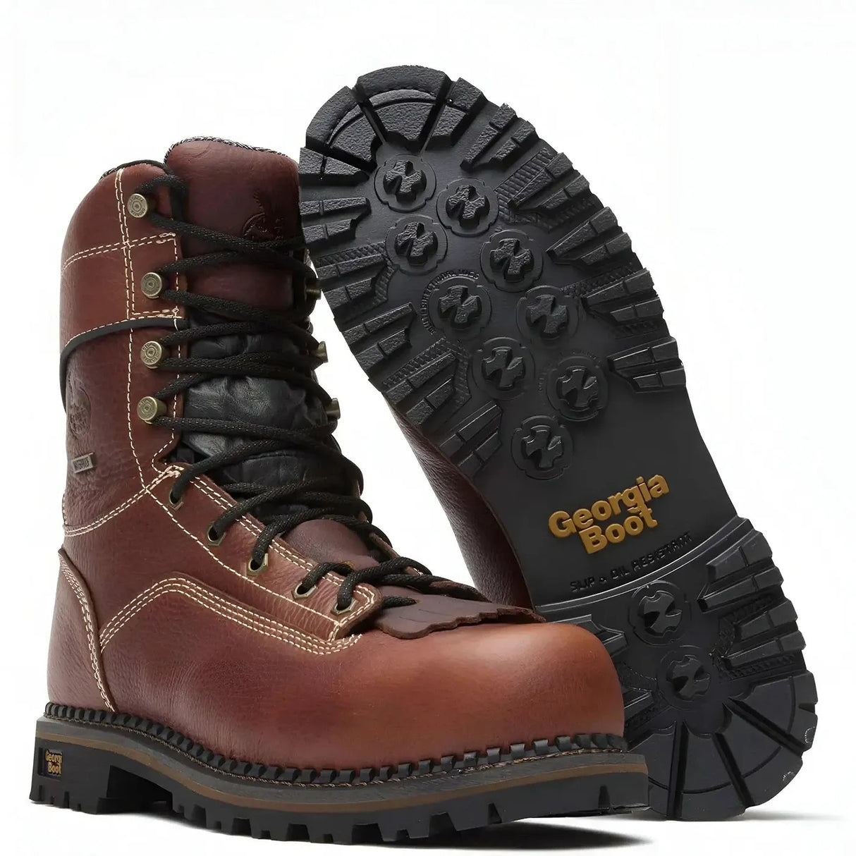 Georgia Boot AMP LT Logger Composite Toe Low Heel Waterproof Work Boot Sole