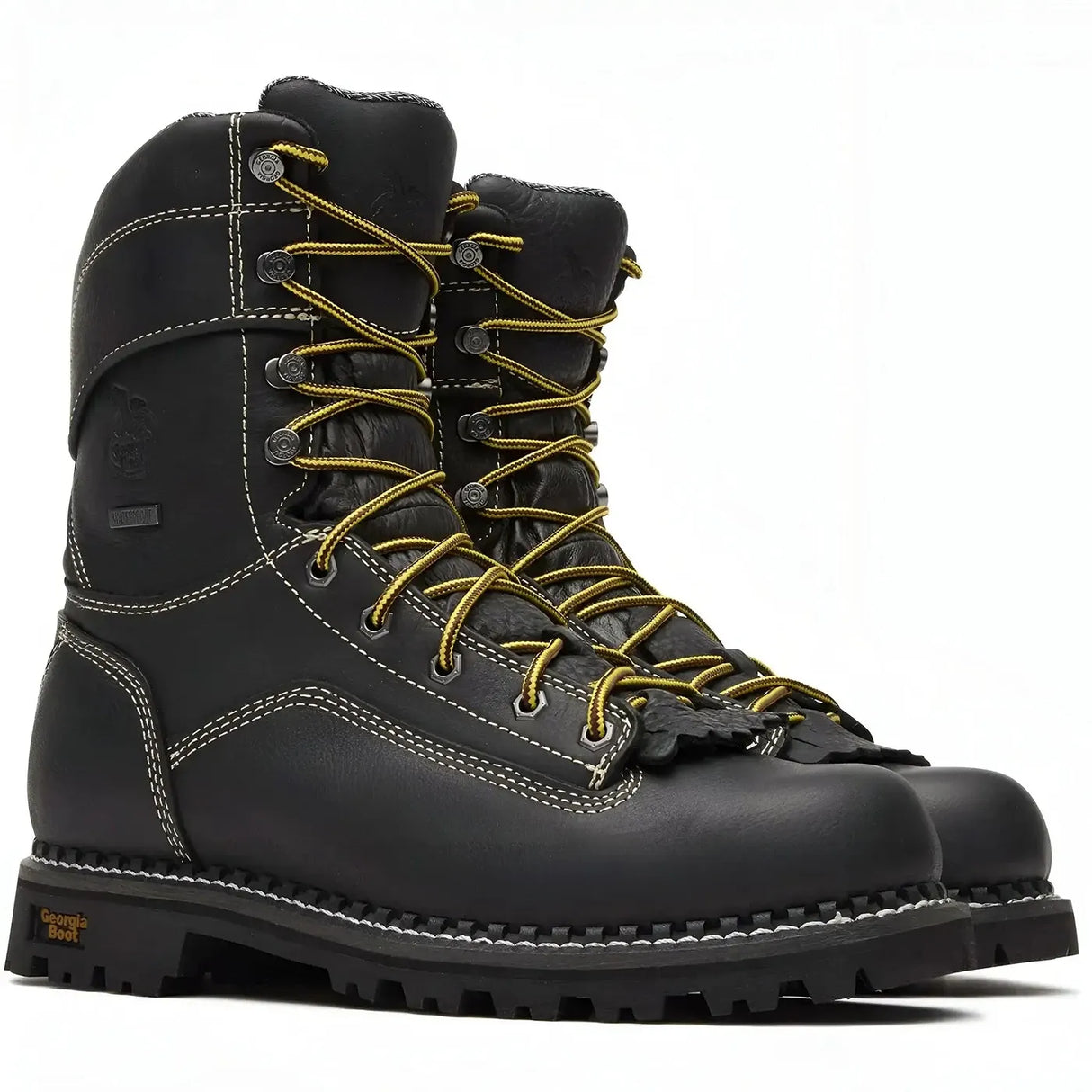 Georgia Boot AMP LT Logger Low Heel Waterproof Work Boot Black Medial