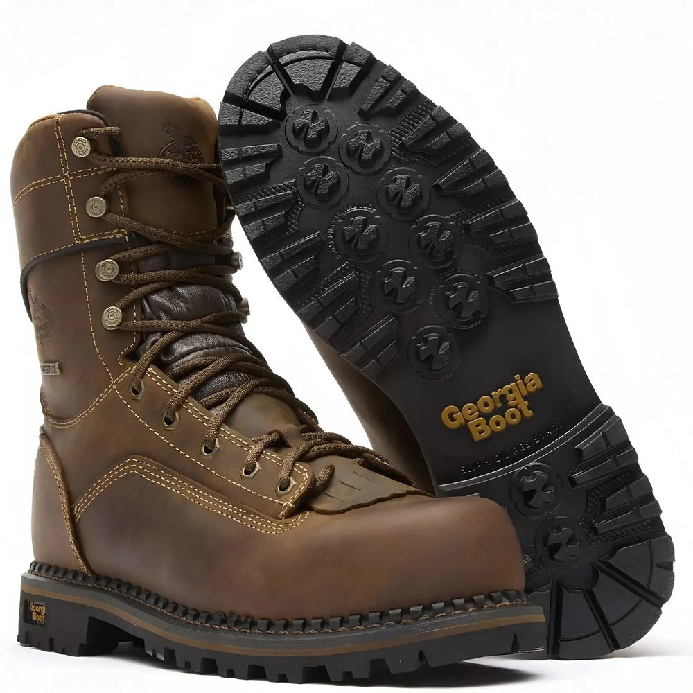 Georgia Boot AMP LT Low Heel Logger Composite Toe Waterproof Work Boot Sole