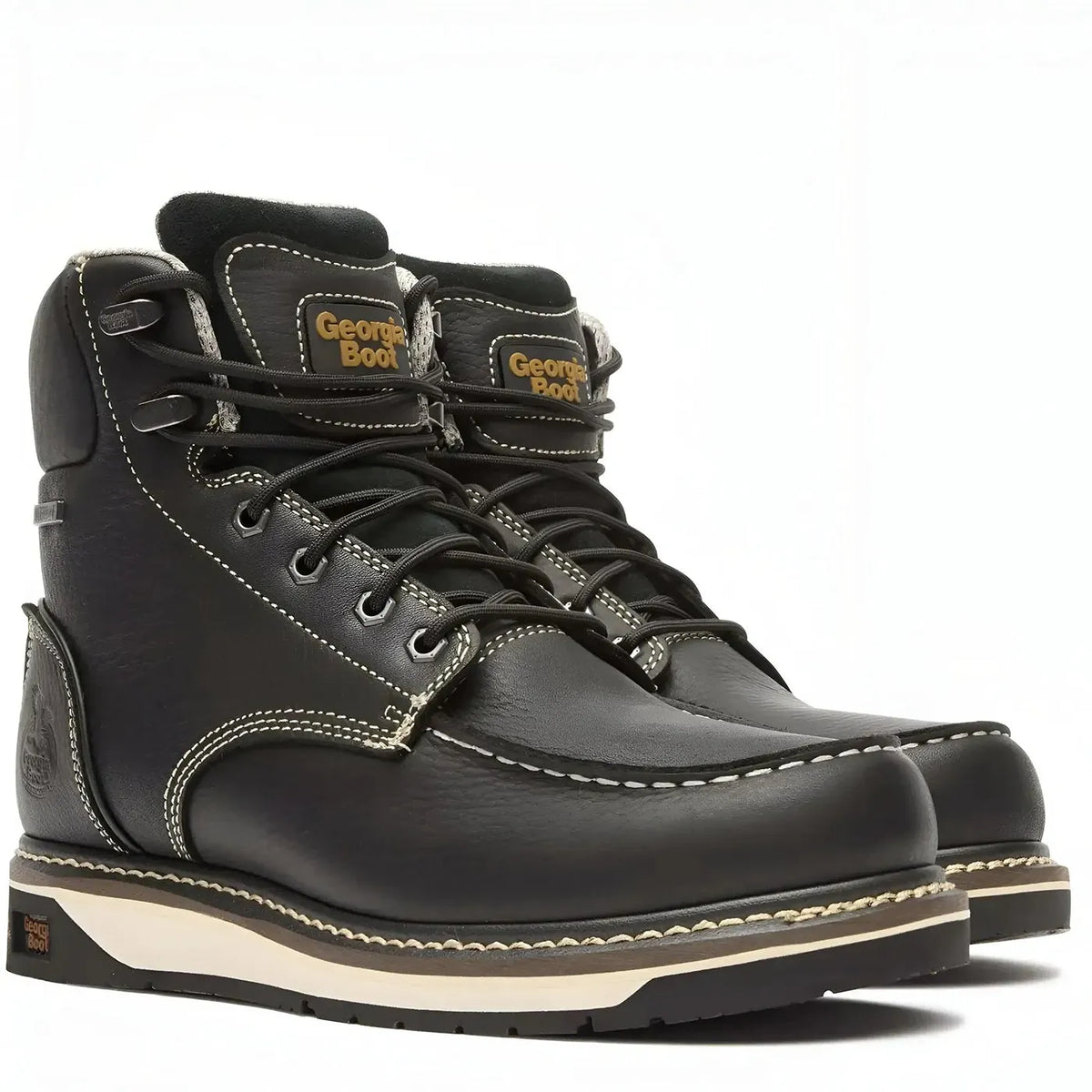 Georgia Boot AMP LT Wedge Waterproof Moc Toe Boot - Black – Steel Toes Georgia Boot AMP LT Wedge Waterproof Moc Toe Boot - Black – Steel Toes