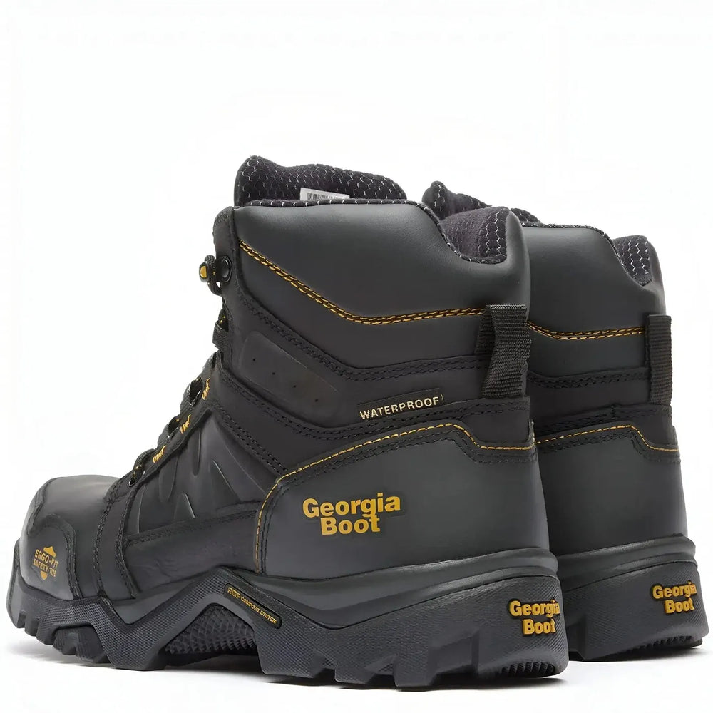 Georgia Boot Amplitude Composite Toe Waterproof Work Boot Black Heel