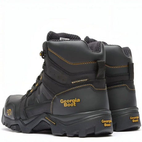 Georgia Boot Amplitude Composite Toe Waterproof Work Boot Black Heel