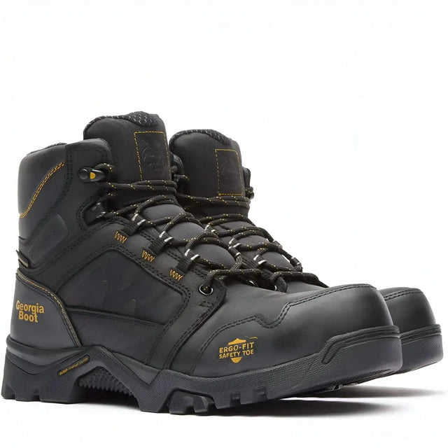 Georgia Boot Amplitude Composite Toe Waterproof Work Boot Black Medial