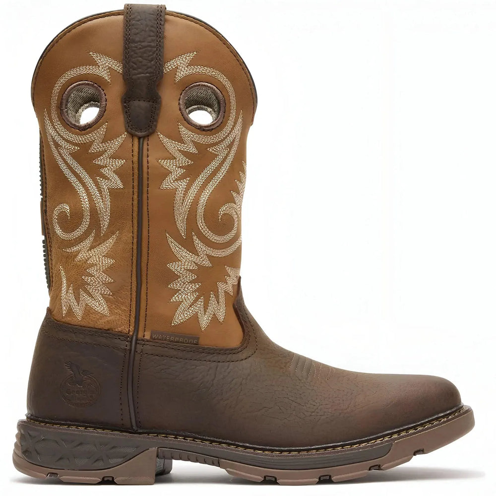 Georgia Boot Carbo-Tec FLX 11" Waterproof Pull On Work Boot Brown-Orange Cover