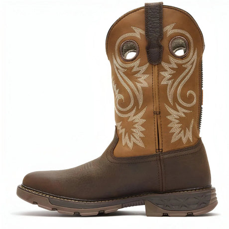 Georgia Boot Carbo-Tec FLX 11" Waterproof Pull On Work Boot Brown-Orange Medial