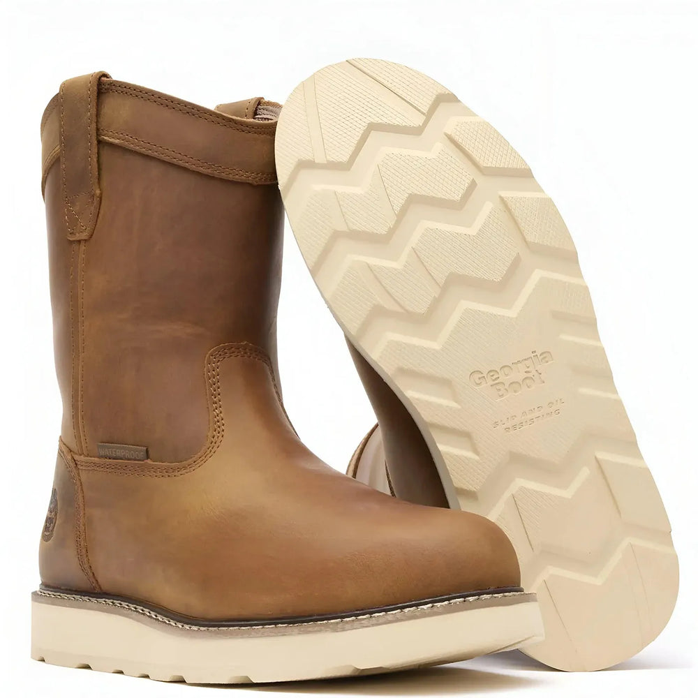 Georgia Boot Core 37 10" Waterproof Pull On Wedge Boot Sole