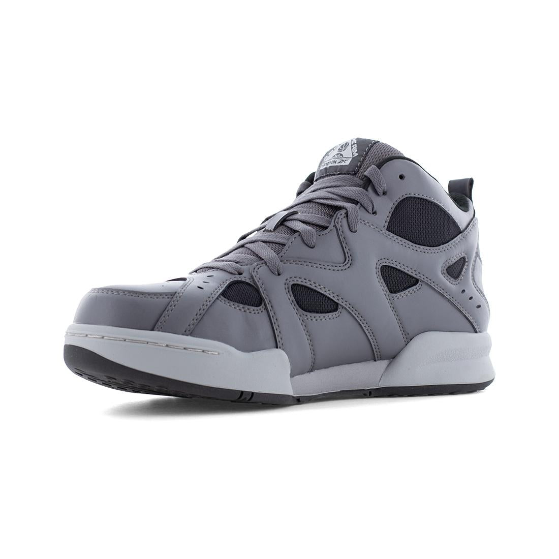 Reebok ATR Decimator Work Mid‑Cut Metguard Sneaker Composite Toe Work Boot – Gray/Black RB9421 Medial Image