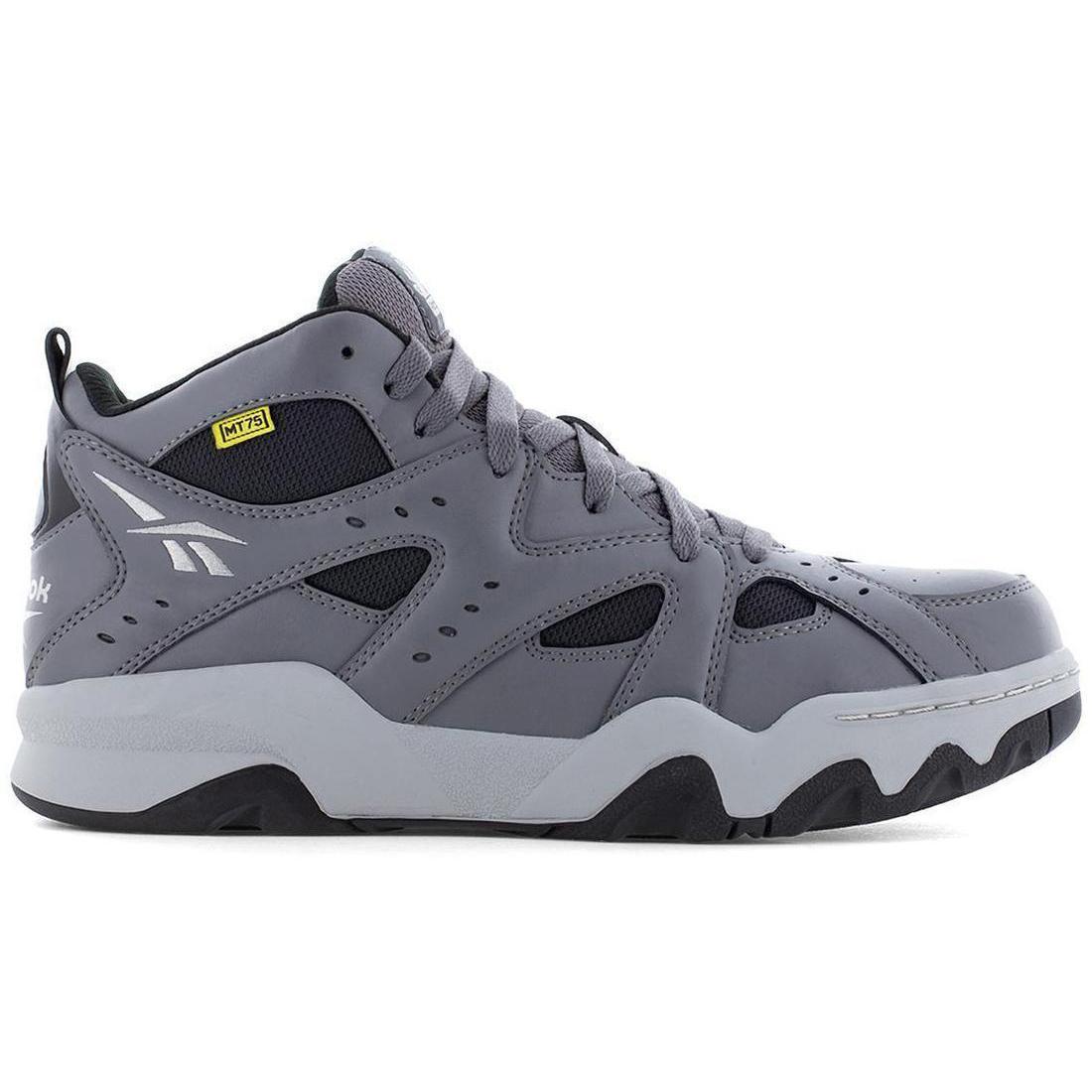 Reebok Work ATR Decimator Work Mid‑Cut Metguard Sneaker Composite Toe Work Boot – Gray/Black Profile View