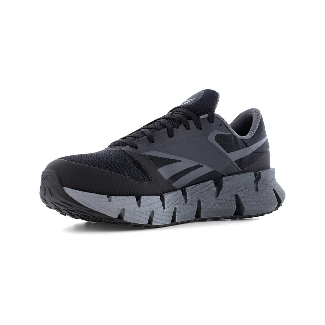 Reebok FloatZig Athletic Composite Toe Work Shoe – Black/Gray RB3031 Heel Image