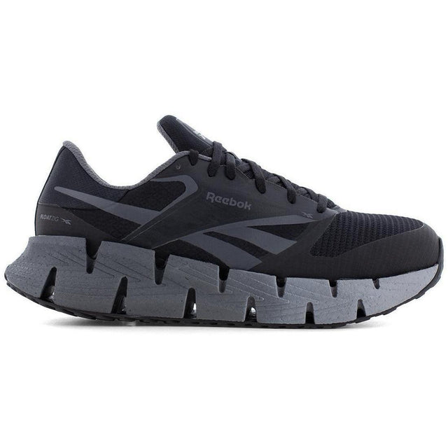 Reebok Work FloatZig Athletic Composite Toe Work Shoe – Black/Gray Profile View