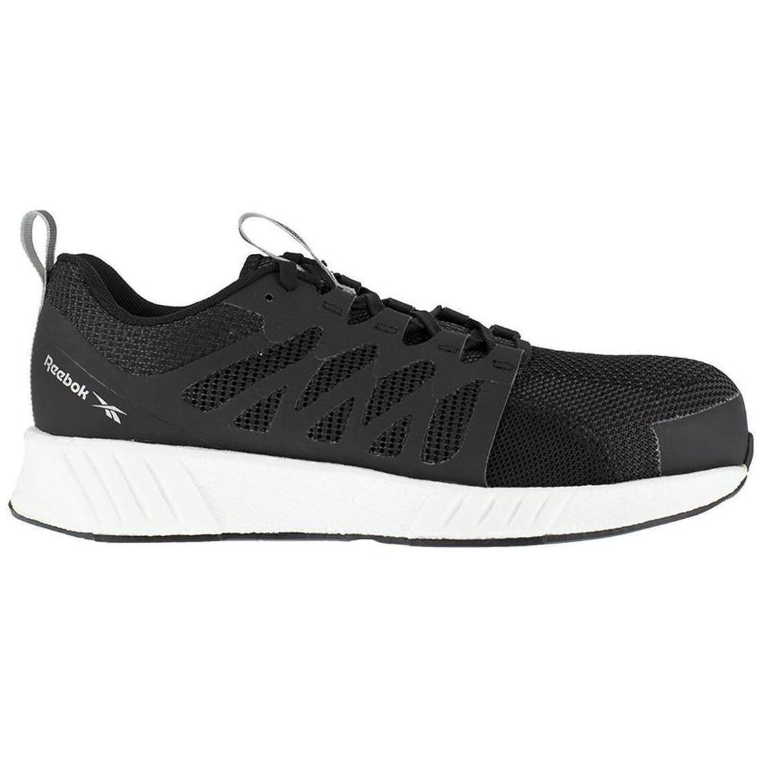 Reebok Work Fusion Flexweave™ Composite-Toe Athletic Work Shoe Black/White Profile View