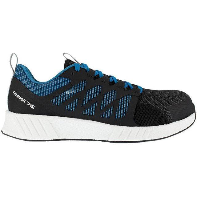 Reebok Work Fusion Flexweave™ Composite-Toe Athletic Work Shoe Black/Blue Profile View