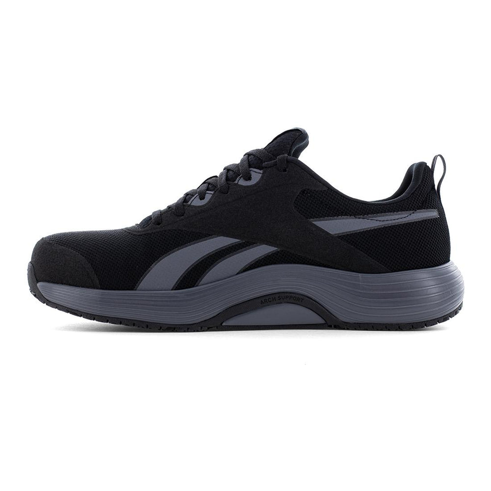 Reebok Lite Plus 4 Athletic Composite Toe Work Shoe – Black/Gray RB5102 Heel Image