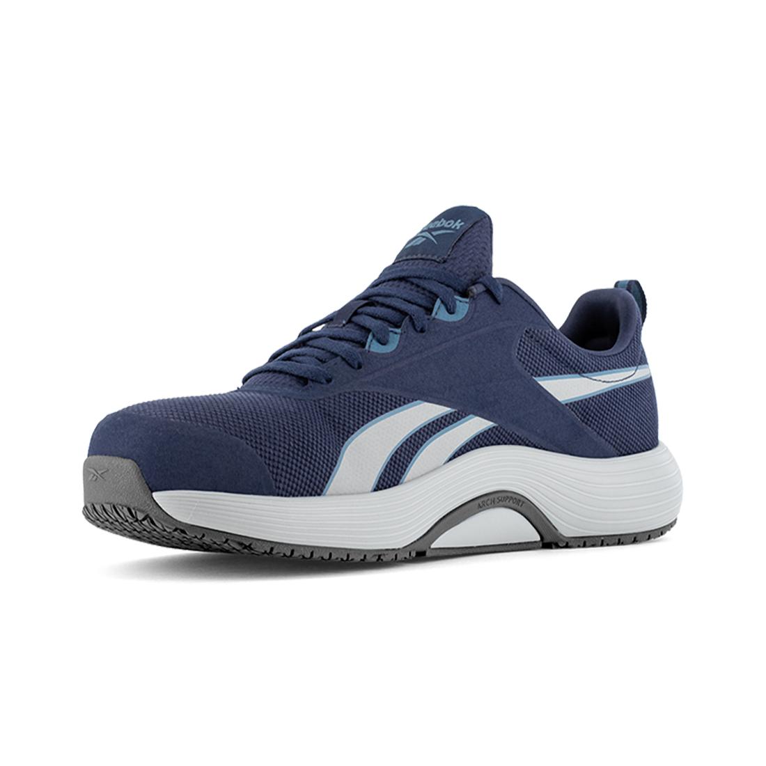 Reebok Lite Plus 4 Athletic Composite Toe Work Shoe – Navy/Gray RB5104 Heel Image