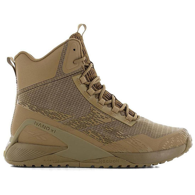 Reebok Work Nano X1 Adventure Tactical Soft Toe Slip‑Resistant Boot – Coyote Profile View