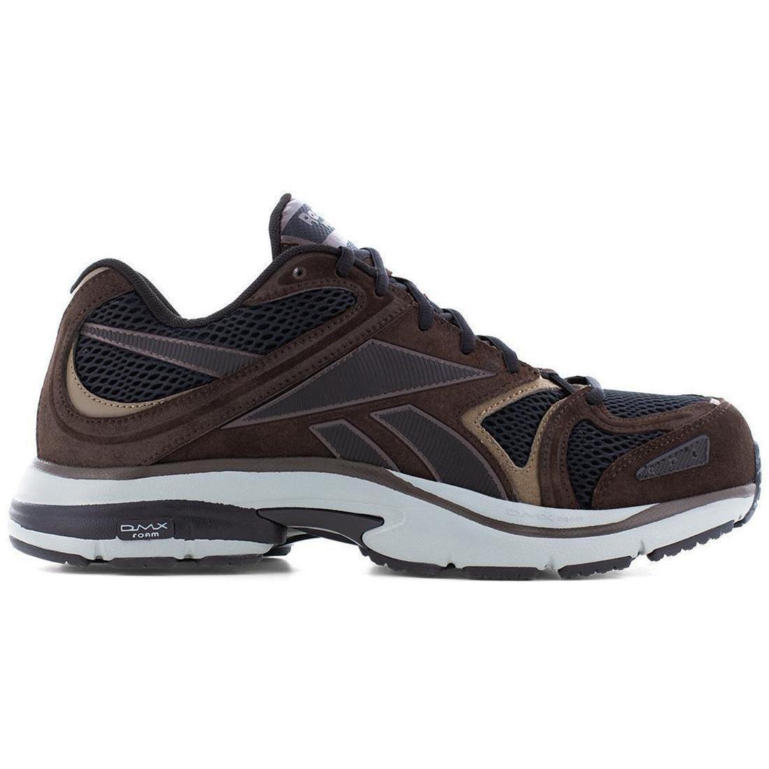 Reebok Work Premier Road Plus VI Athletic Composite Toe Work Shoe – Brown/Black Profile View