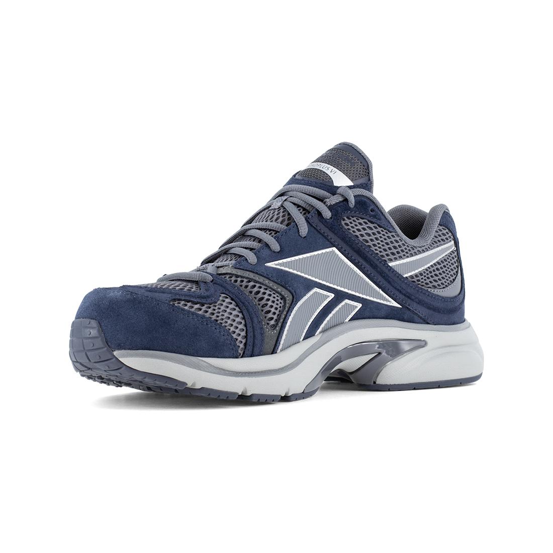 Reebok Premier Road Plus VI Athletic Composite Toe Work Shoe – Navy/Gray RB5203 Heel Image
