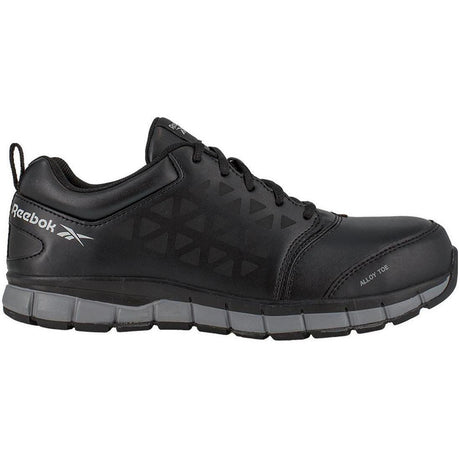 Reebok Work Sublite Cushion Alloy-Toe Athletic Work Shoe Black CD Profile View