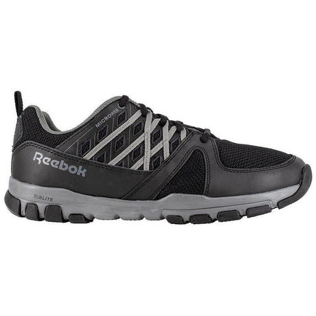 Reebok Work Sublite Soft-Toe Athletic Shoe Black Profile View