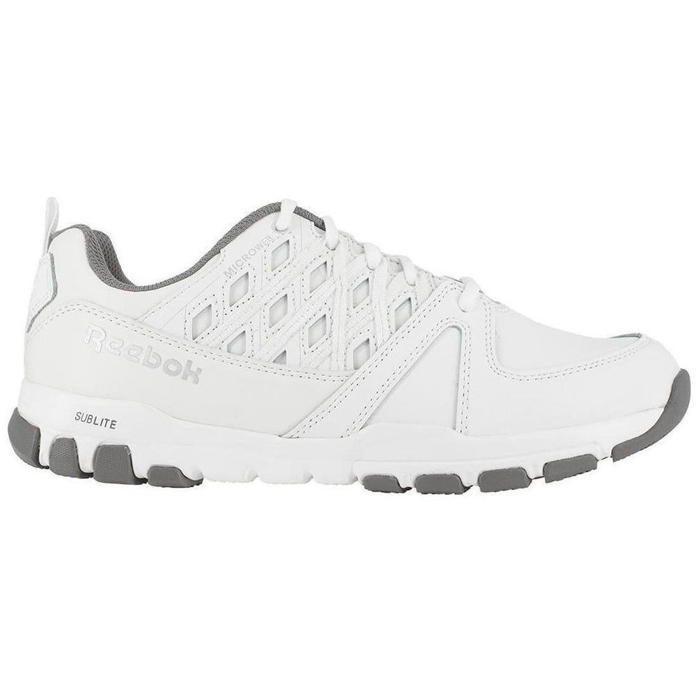 Reebok Work Sublite Soft-Toe Athletic Shoe White Profile View