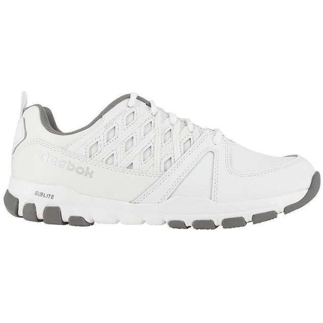 Reebok Work Sublite Soft-Toe Athletic Shoe White Profile View