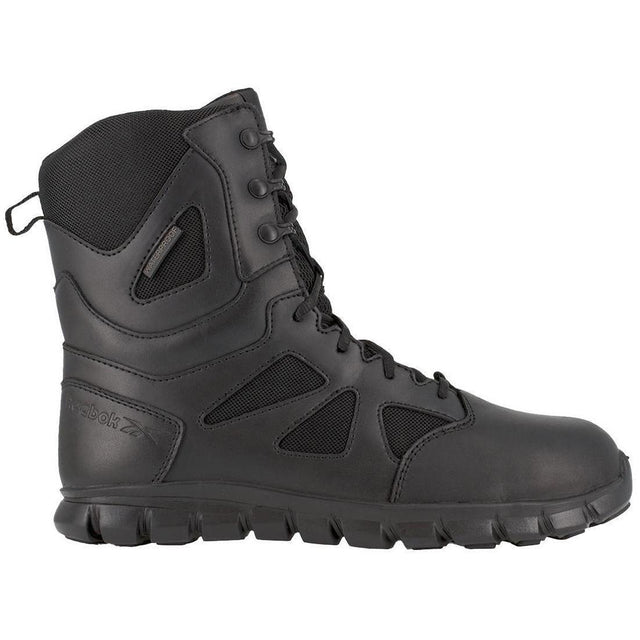Reebok Work Sublite Cushion 8 Inch Composite-Toe Tactical Work Boot Black Profile View