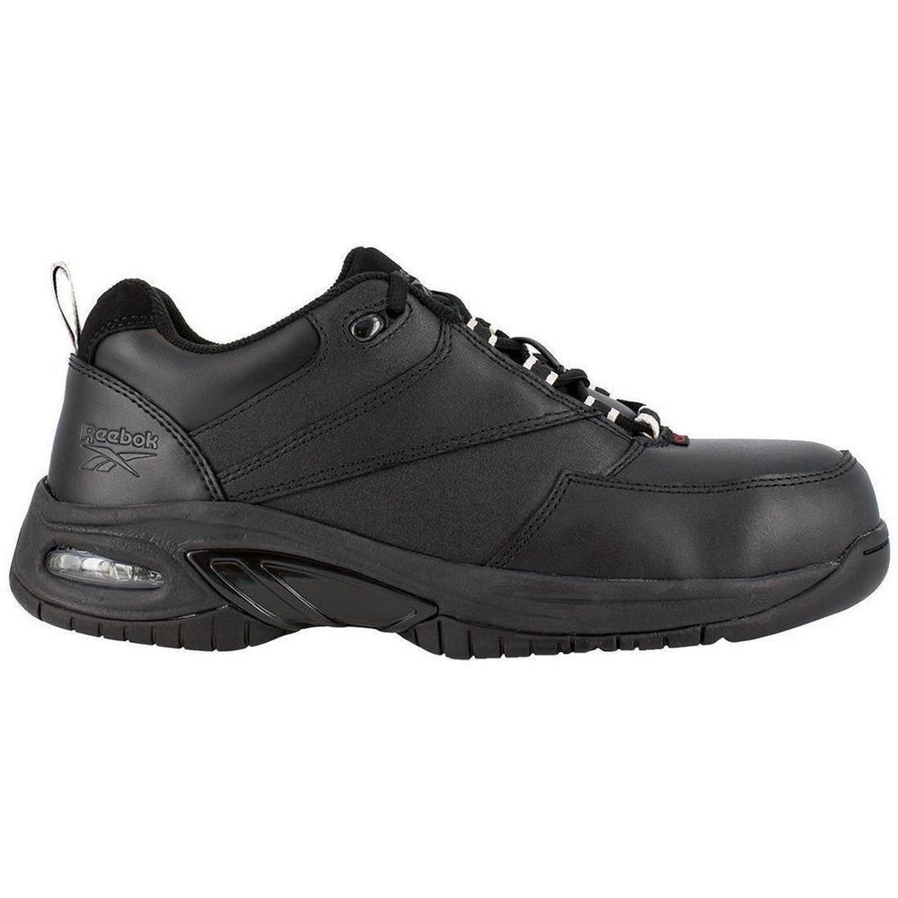 Reebok Work Tyak Composite-Toe Athletic Work Shoe Black Profile View