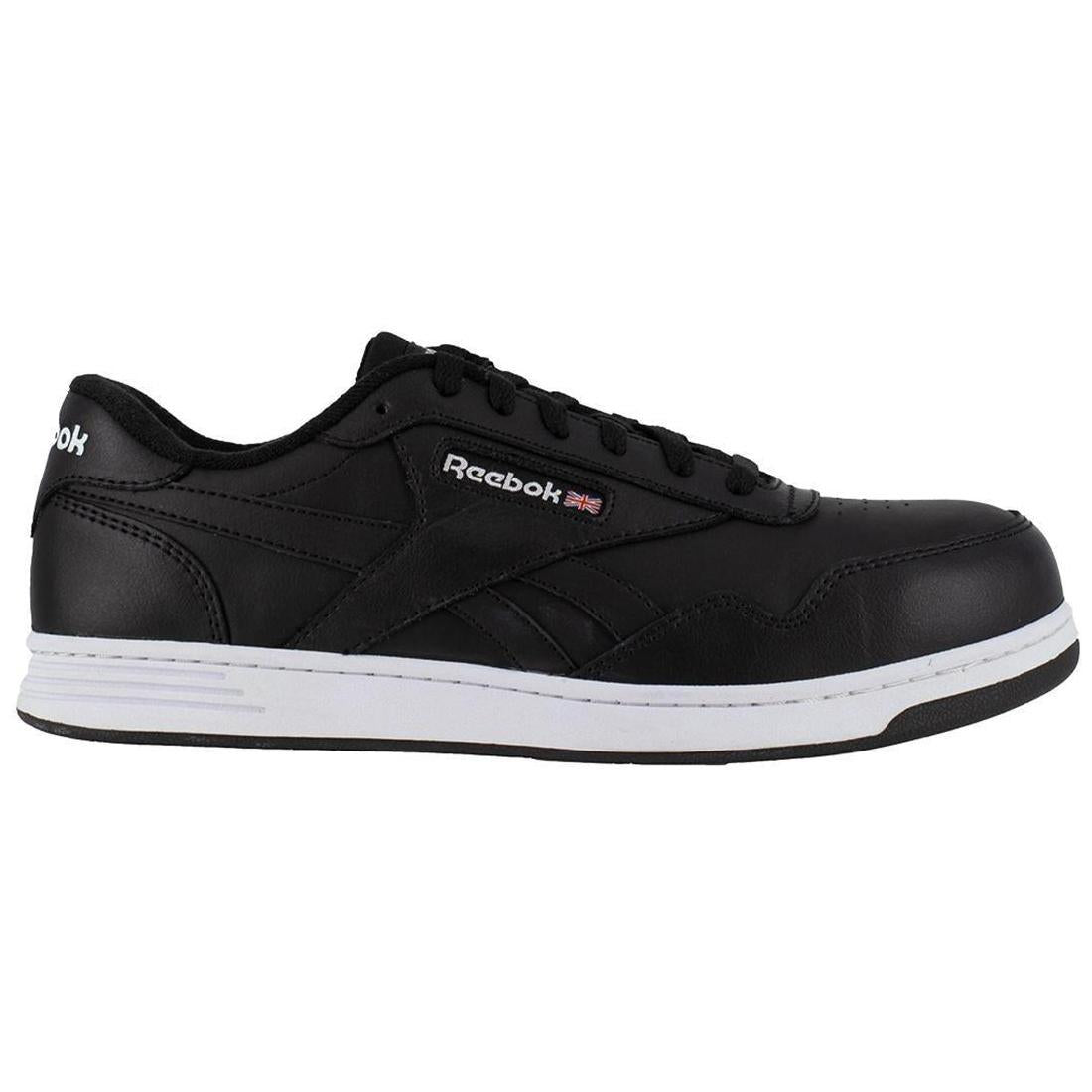 Reebok Work Women's Club Memt Composite-Toe Oxford Work Shoe Black/White Profile View