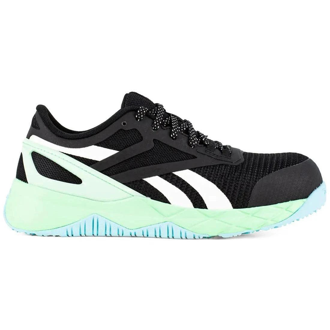 Reebok Work Women's Nanoflex Tr Composite-Toe Athletic Work Shoe Black/Blue Profile View