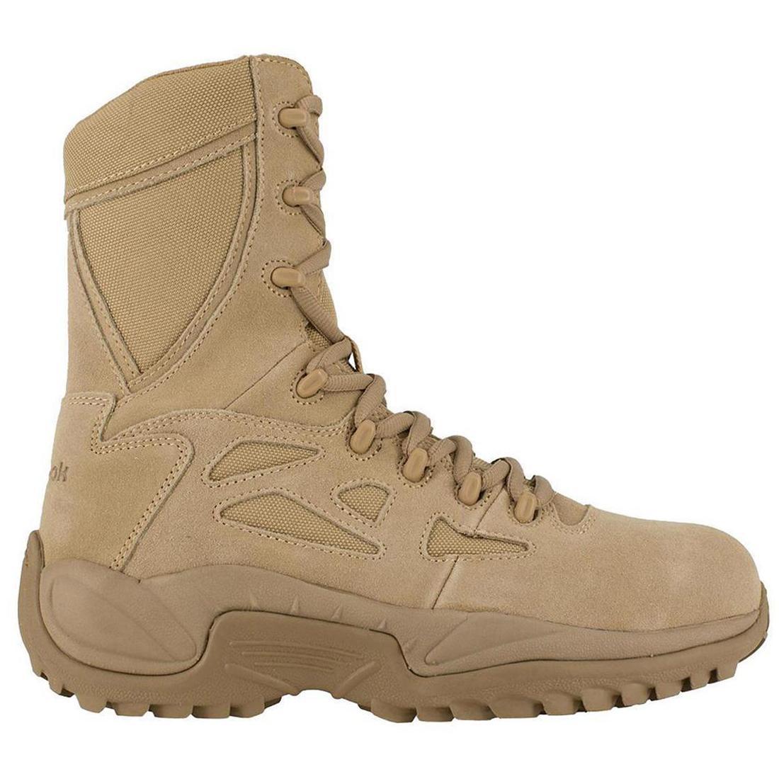 Reebok Work Women's Rapid Response Rb 8 Inch Composite-Toe Military Work Boot Desert Tan Profile View