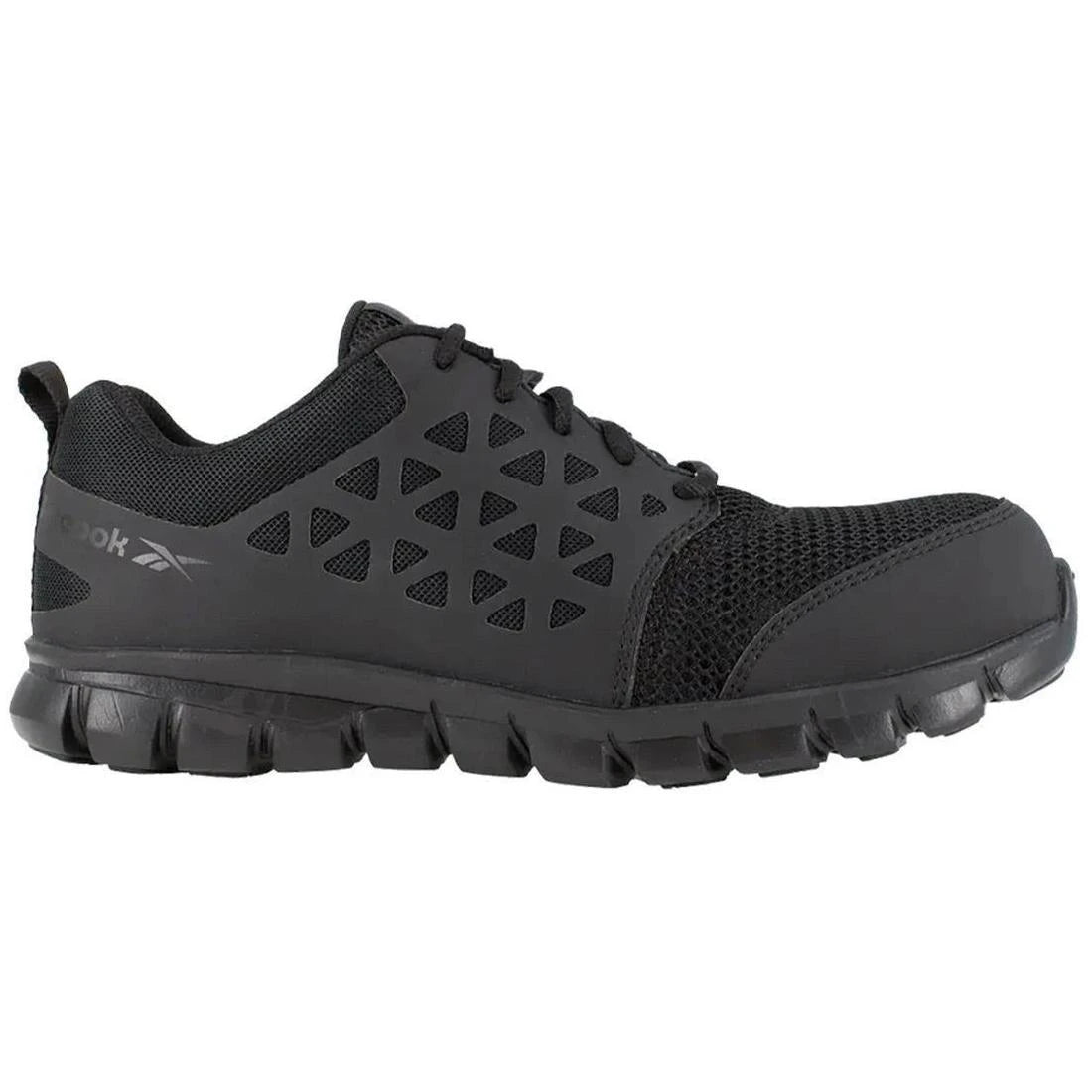 Reebok Work Women's Sublite Cushion SD Composite-Toe Athletic Work Shoe Black Profile View