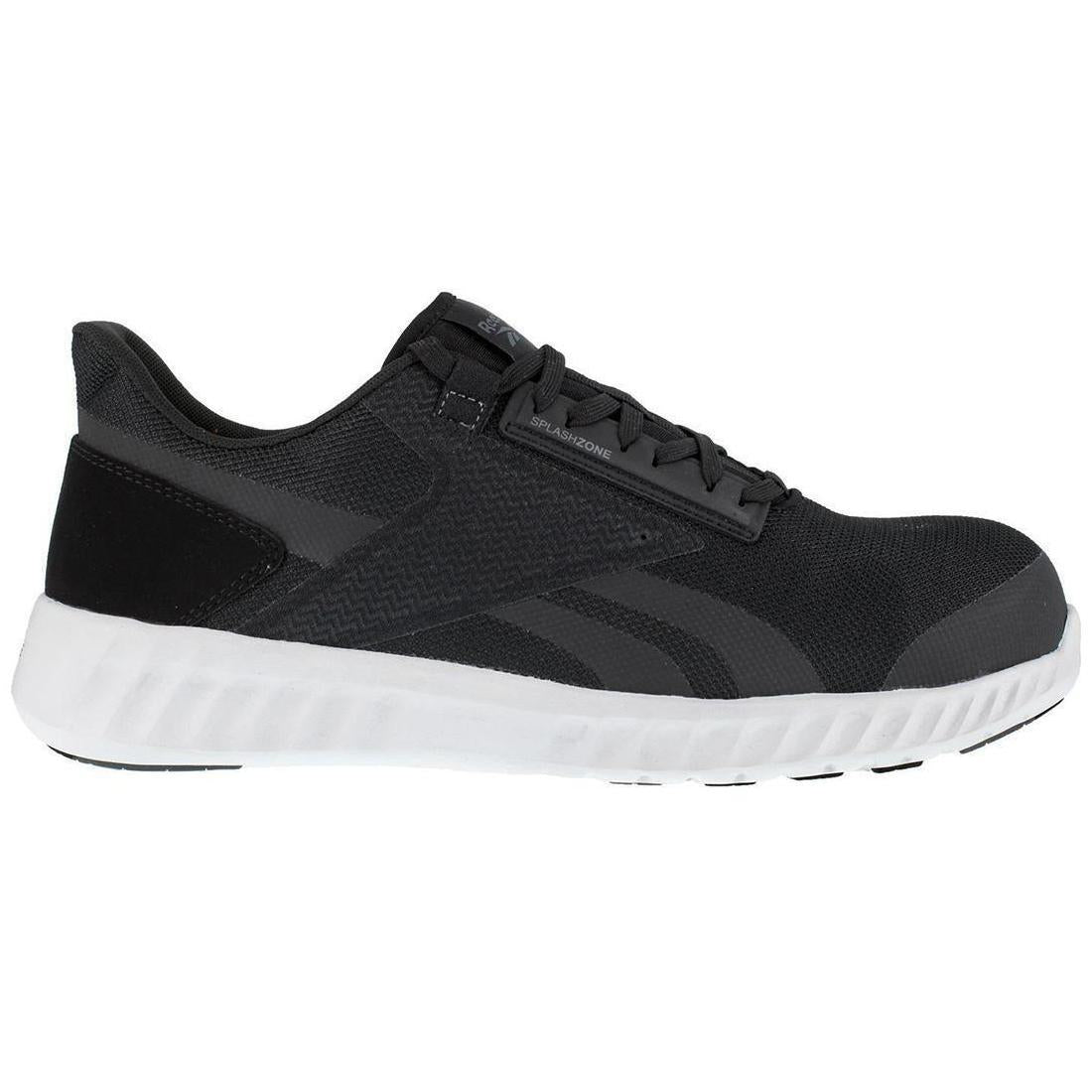 Reebok Work Women's Sublite Legend Composite-Toe Athletic Work Shoe Black/White Profile View