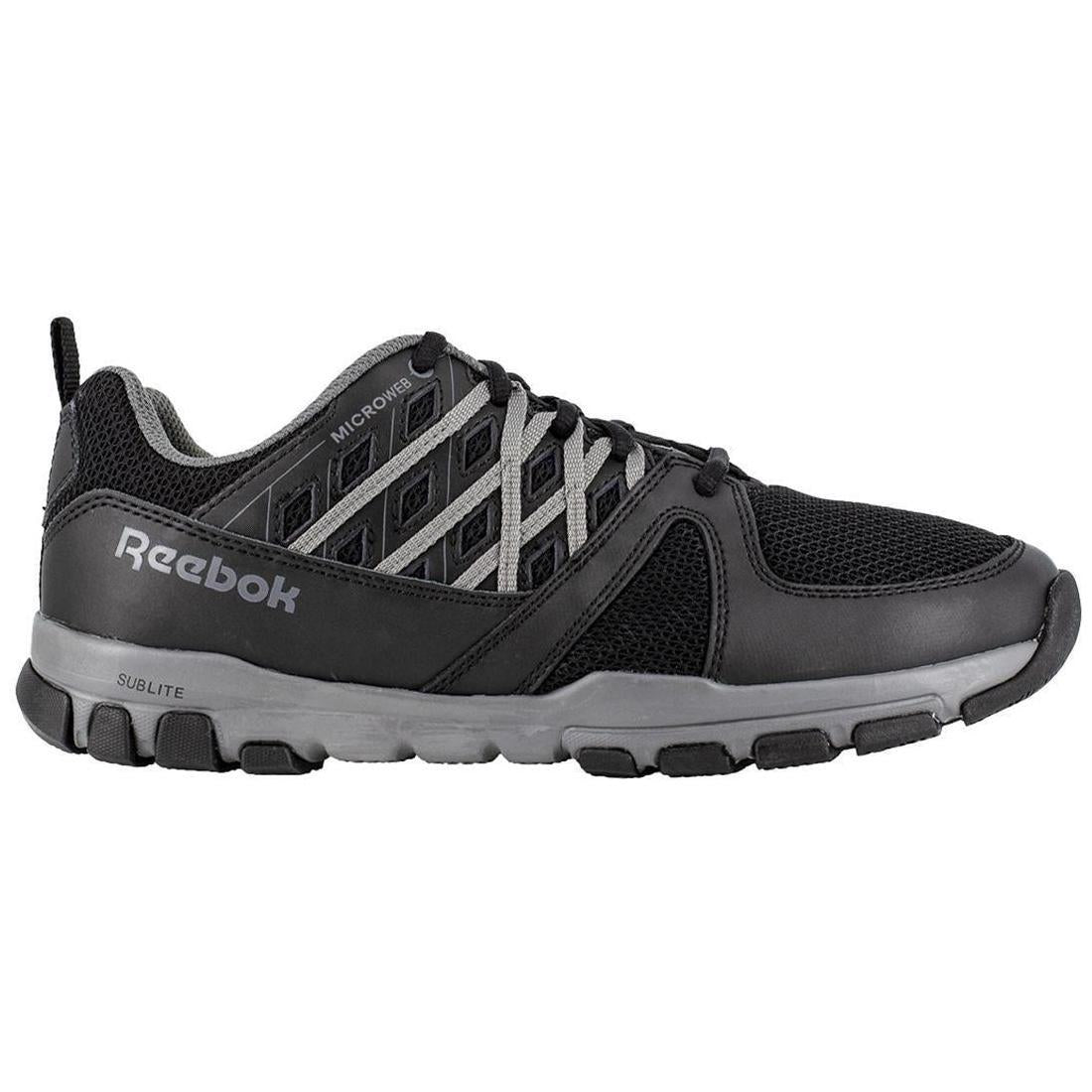 Reebok Work Women's Sublite Soft-Toe Athletic Shoe Black Profile View