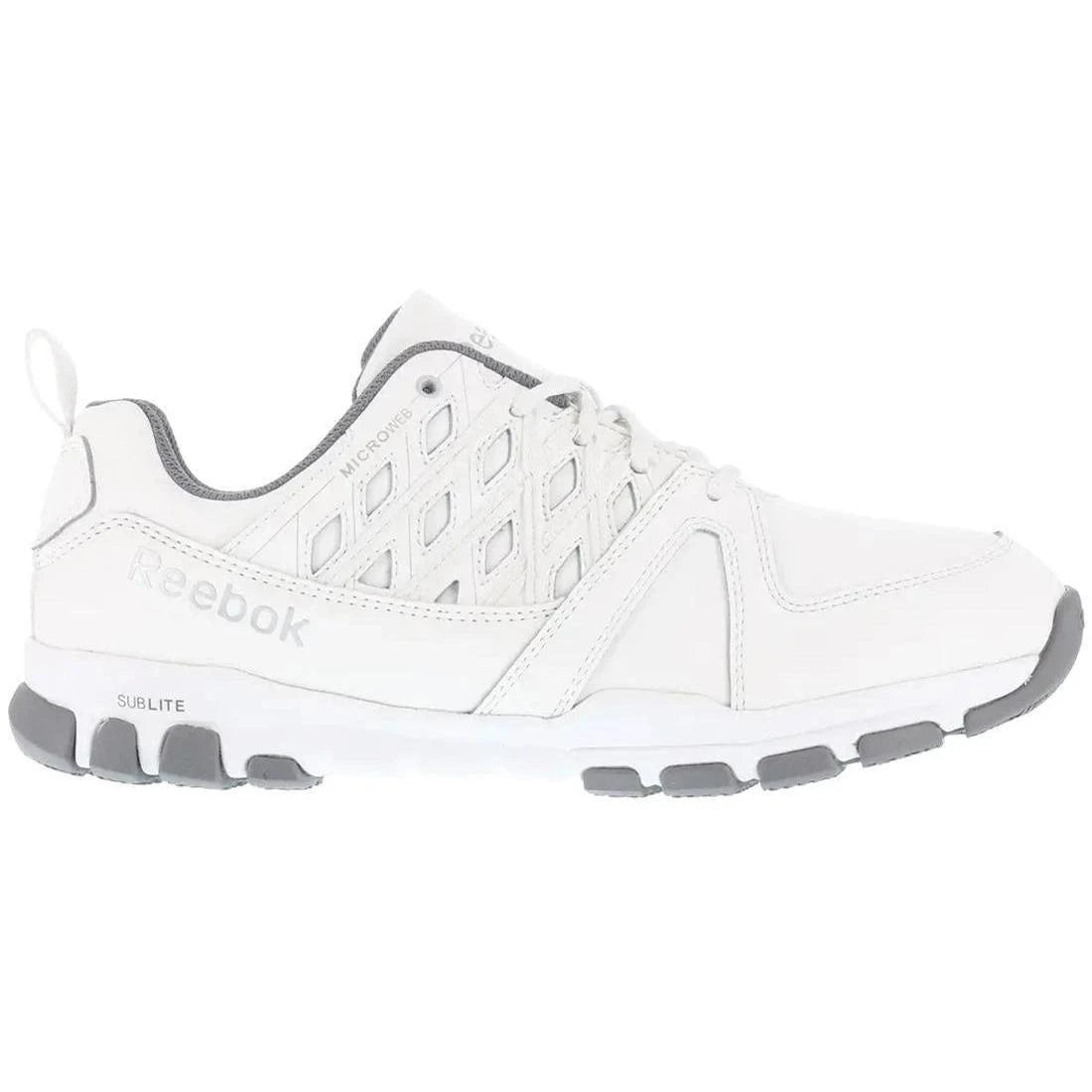 Reebok Work Women's Sublite Soft-Toe Athletic Shoe White Profile View