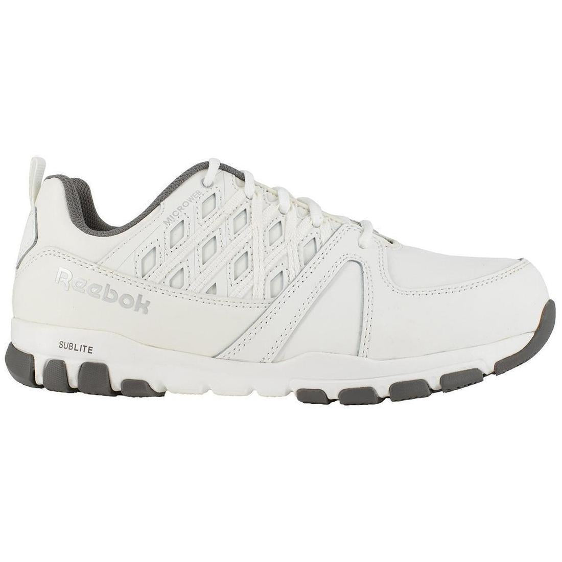 Reebok Work Women's Sublite Steel-Toe Athletic Work Shoe White Profile View