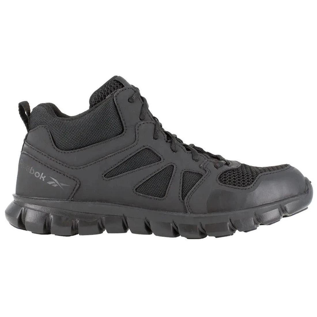 Reebok Work Women's Sublite Cushion Soft-Toe Tactical Shoe Black Profile View