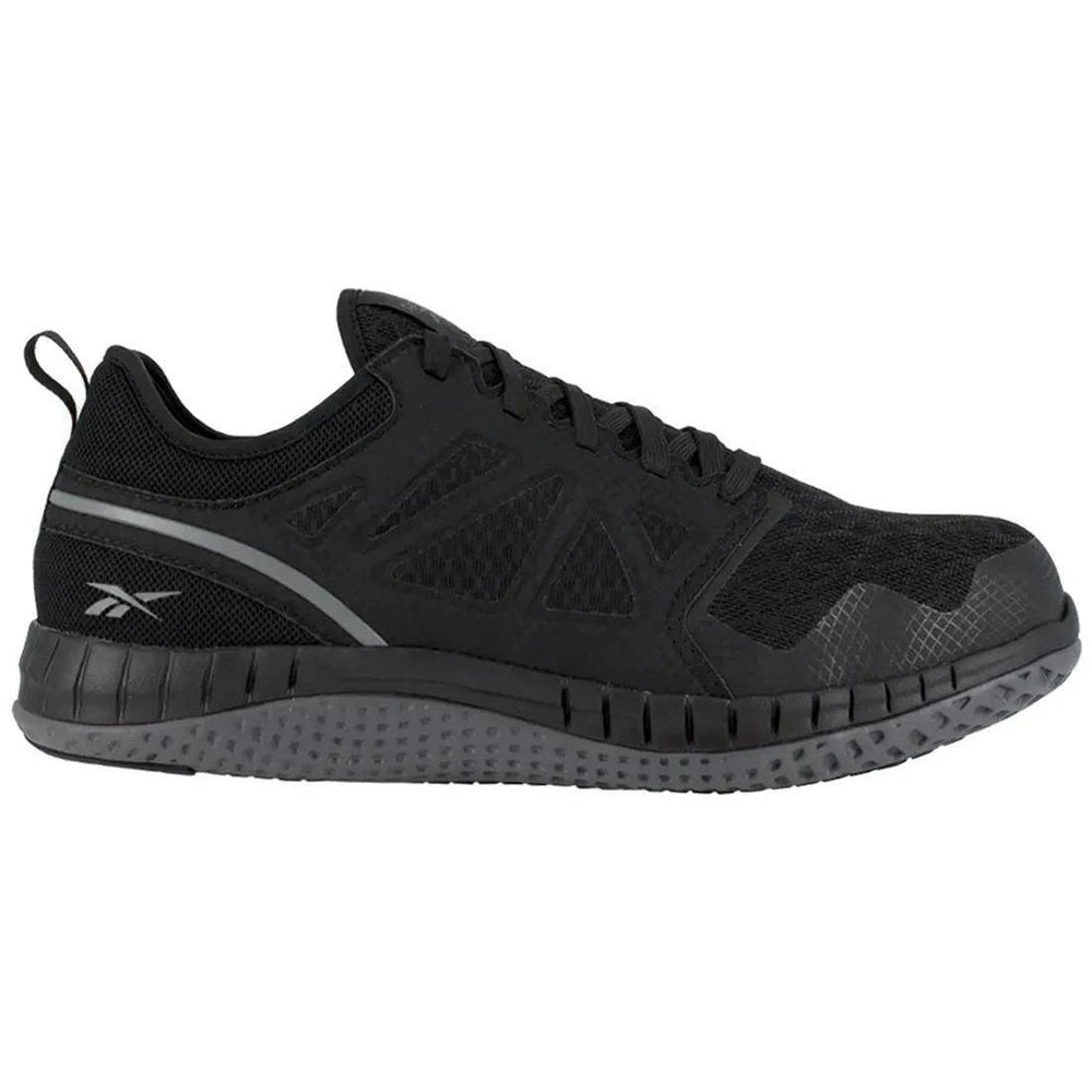 Reebok Work Women's Zprint Steel-Toe Athletic Work Shoe Black/Dark Gray Profile View