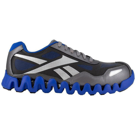Reebok Work Zig Pulse Composite-Toe Athletic Work Shoe Blue/Gray Profile View