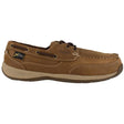 Rockport Works Sailing Club Steel-Toe Int Metgaurd Slip On Work Shoe Brown Profile View