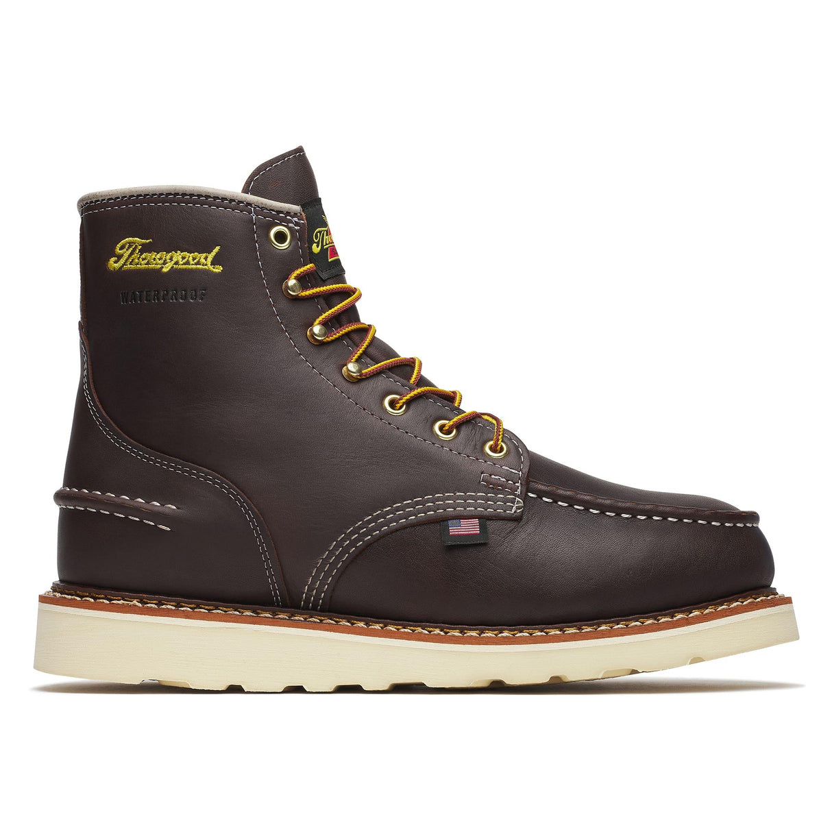 Thorogood 1957 Series 6" Waterproof Moc Toe Boot with Maxwear Wedge Briar Pitstop side view