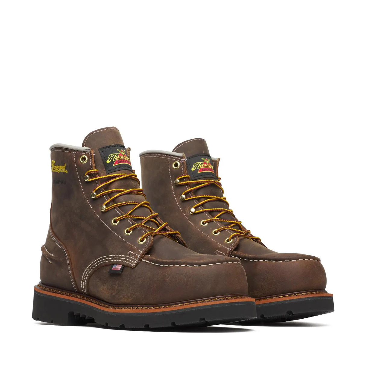 Thorogood 1957 Series 6" Waterproof Steel-Toe Moc Toe Boot with Maxwear 90 Crazy Horse Medial View