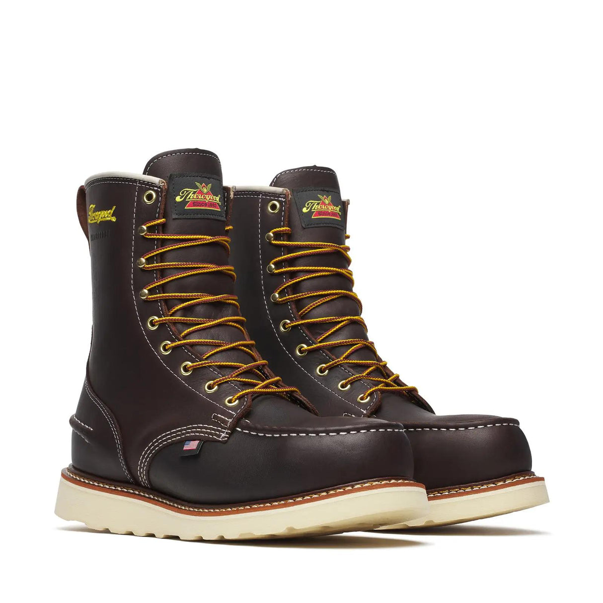 Thorogood 1957 Series 8" Waterproof Steel-Toe Moc Toe Boot with Maxwear Wedge Briar Pitstop Medial View