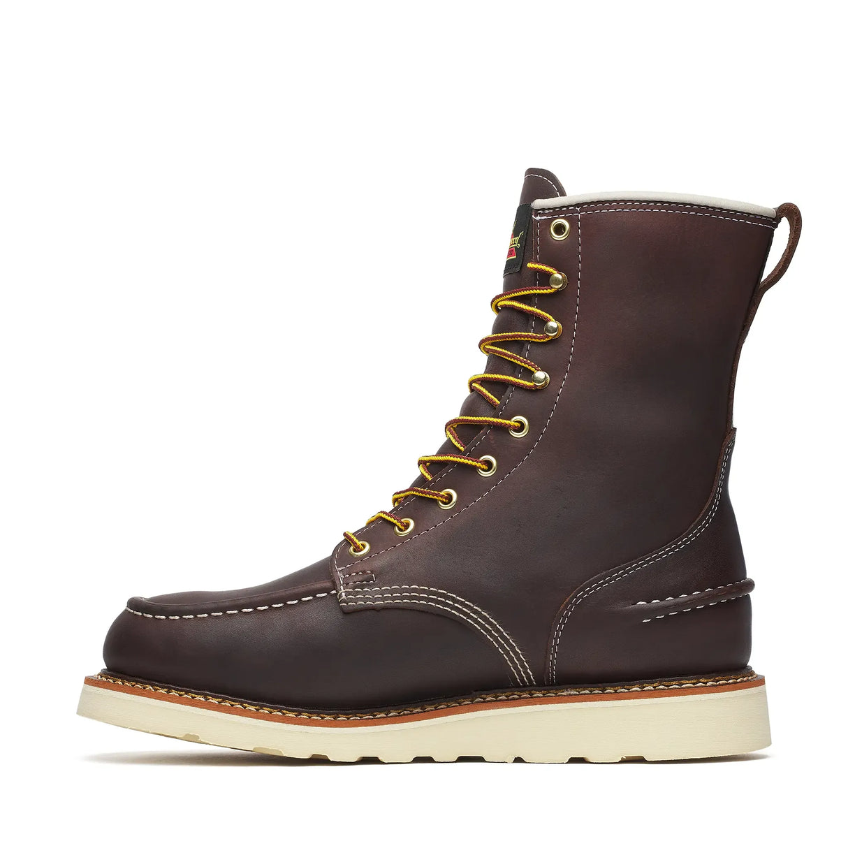 Thorogood 1957 Series 8" Waterproof Moc Toe Boot with Maxwear Wedge Briar Pitstop Inner Side View
