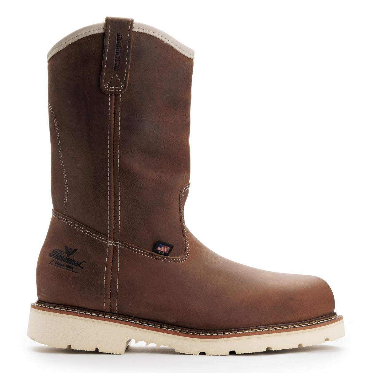 Thorogood American Heritage Waterproof 11" Steel-Toe Pull-On Boot Crazy Horse side view
