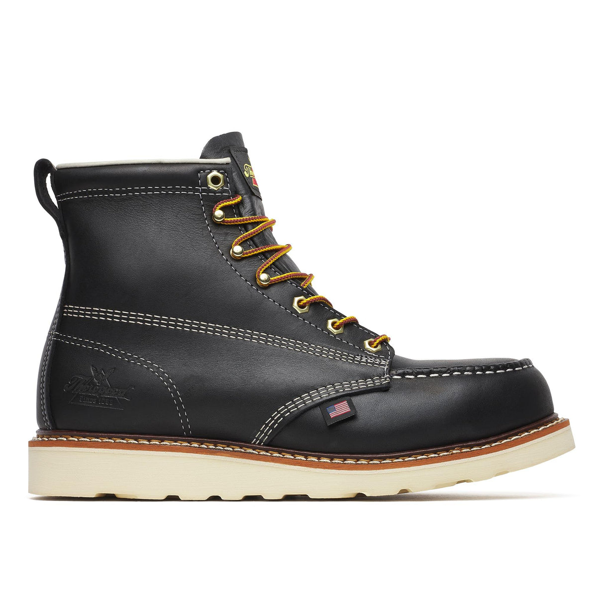 Thorogood American Heritage 6" Steel-Toe Moc Toe Boot Maxwear Wedge Black side view